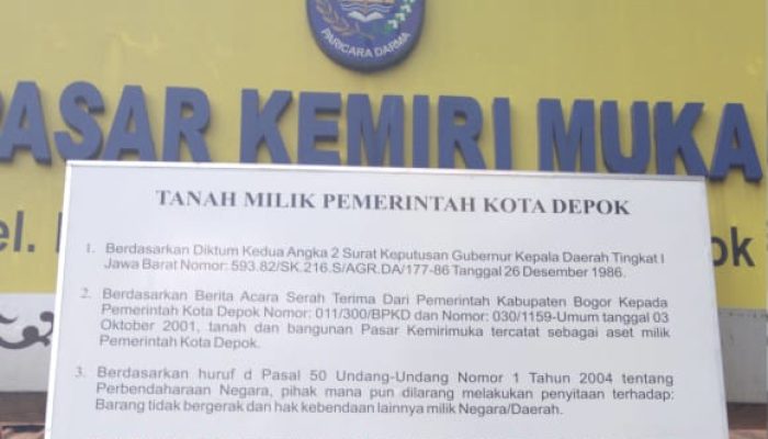 Aset Pasar Kemirimuka Masih Milik Pemkot