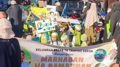 Sambut Ramadan, Santri TK Tahfidz Depok Gelar Pawai