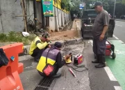 DPUPR Ganti Grill Saluran di Jalan Juanda yang Hilang