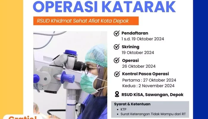Catat Jadwalnya! RSUD KiSA Bakal Gelar Operasi Katarak Gratis