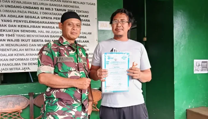 Permudah Warga Dapatkan Akta Kelahiran Gratis, Koramil 03/Sukmajaya Gandeng Disdukcapil
