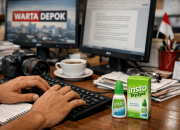 Ilustrasi PRESISI: Di balik layar redaksi Warta Depok, jemari tak henti mengetik dan mata terus bekerja membaca realitas. Di antara tumpukan naskah, kamera, dan layar yang menyala, INSTO Dry Eyes setia menemani, membantu menjaga kenyamanan mata agar ketelitian tetap terjaga dan berita lahir dengan kejernihan.